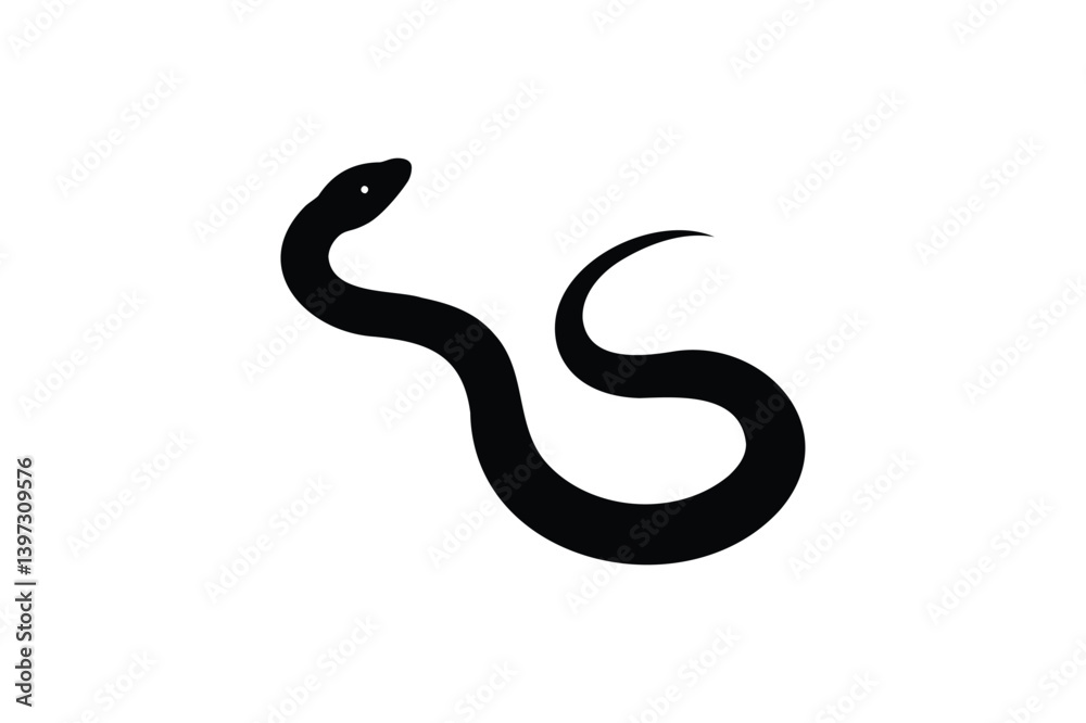 Fototapeta premium Snake silhouette icon