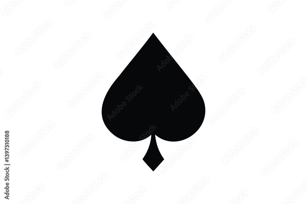 Spades icon silhouette on white background Spades icon silhouette on white background