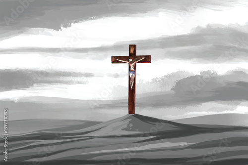 Crucifixion scene calvary hill jesus good friday background