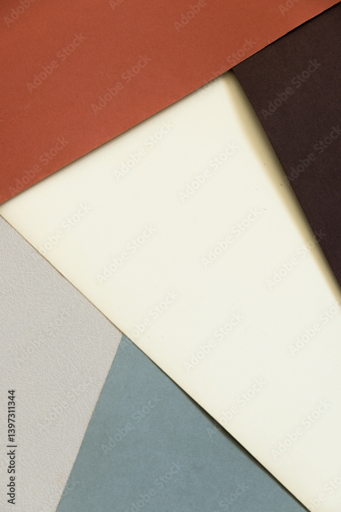 Fototapeta premium Geometric abstract background in minimal style and neutral colors, space for text. 