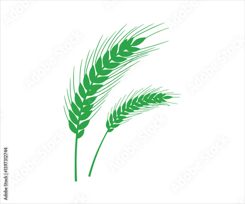 vector silhouette of wheat ears set against a white background.