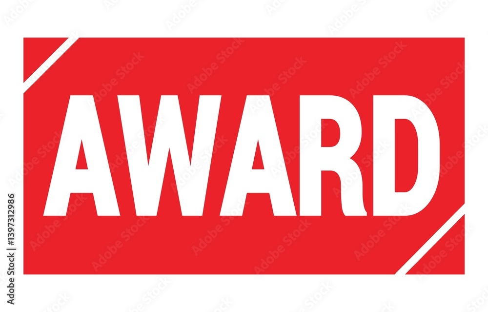 AWARD text written on red stamp sign. AWARD text written on red stamp sign.