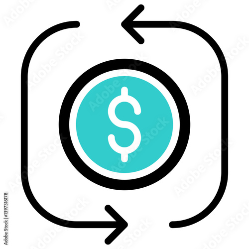 Financial Balance, Hybrid Work Glyph Dual Tone Design Vector Concept