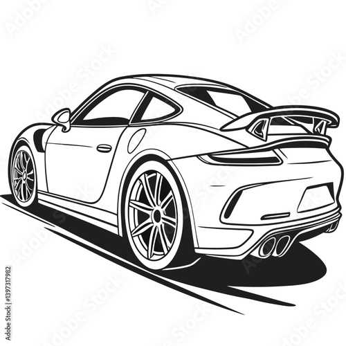 black sports car