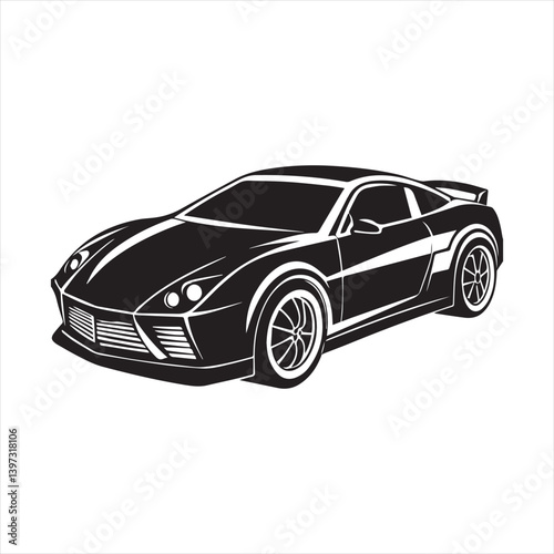 car silhouette illustration Design on a white background