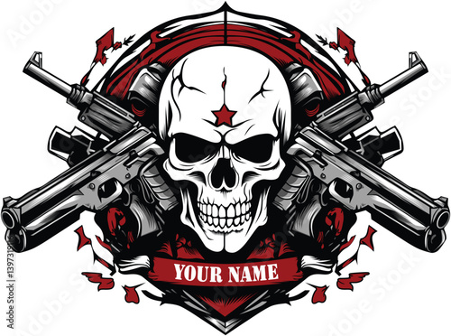pirate skull and guns army
