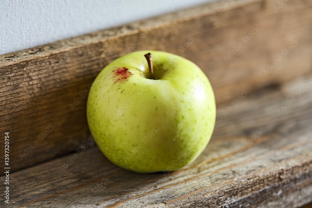 a green apple on a white background