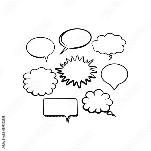 set of speech bubbles