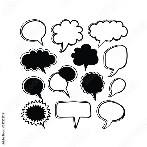 set of comic speech bubbles