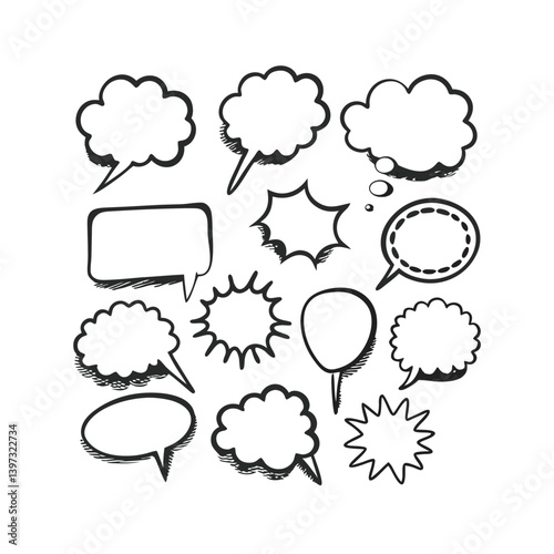 set of comic speech bubbles