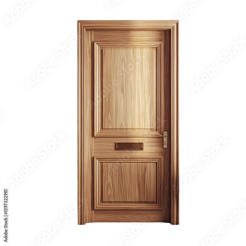 Elegant Wooden Door  Interior Entryway  Home Design  Luxury  Panel Door  Oak Wood  Classic