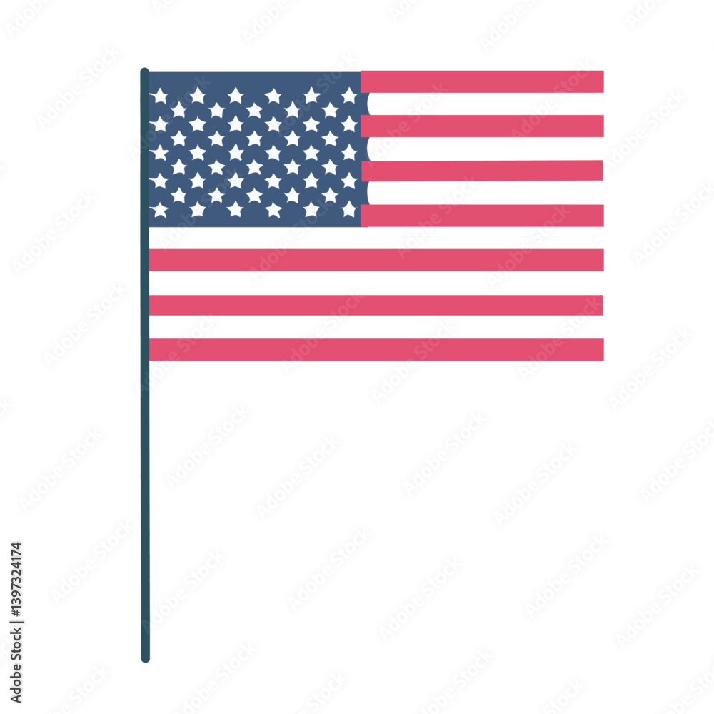 american flag on vector icon design
