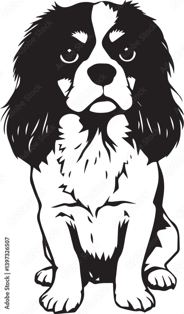 Dog Cavalier King Charles Spaniel. Hand drawn vector illustration Dog Cavalier King Charles Spaniel. Hand drawn vector illustration