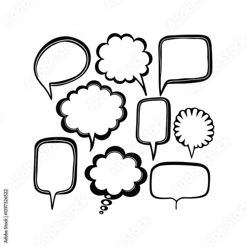 set of speech bubbles