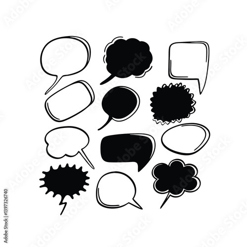 speech bubbles set