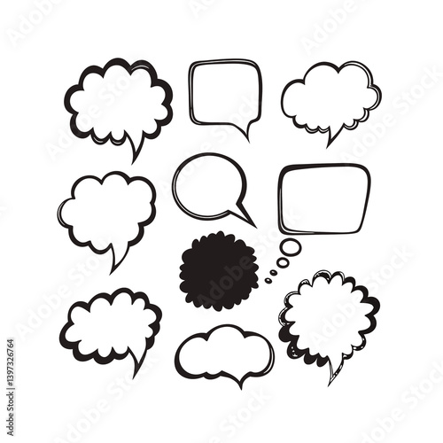 set of speech bubbles