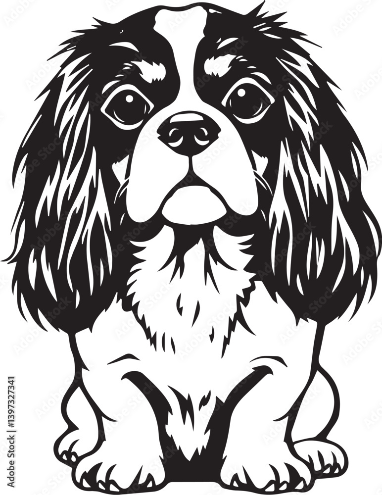 Dog Cavalier King Charles Spaniel. Hand drawn vector illustration Dog Cavalier King Charles Spaniel. Hand drawn vector illustration