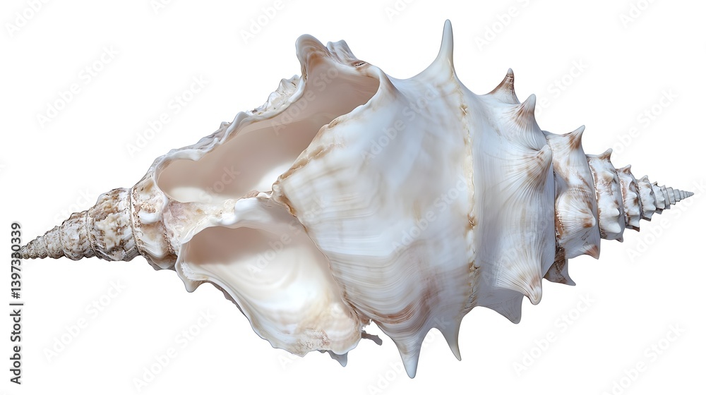 Detailed Isolated Shell with Unique Spiral Structure and Texture Detailed Isolated Shell with Unique Spiral Structure and Texture