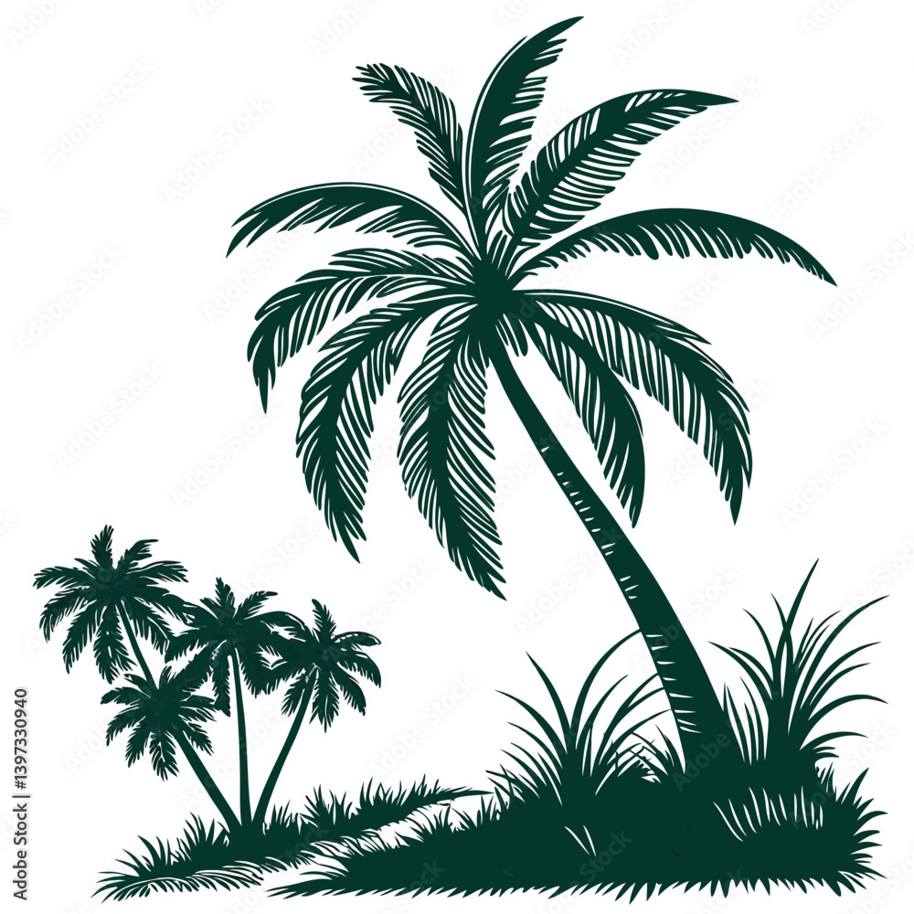 Fototapeta premium palm tree silhouette