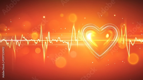 Obraz na płótnie An abstract representation of heart wave signals with a glowing pulse effect, capturing the dynamic nature of heartbeats in a modern and artistic style w salonie