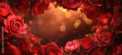  Rose frame, rose petals, rose border frame
