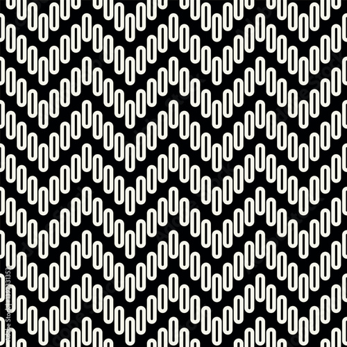 Vector seamless pattern. Modern stylish texture. Repeating geometric swatch. Black dotted zigzag. Geometric simple design.