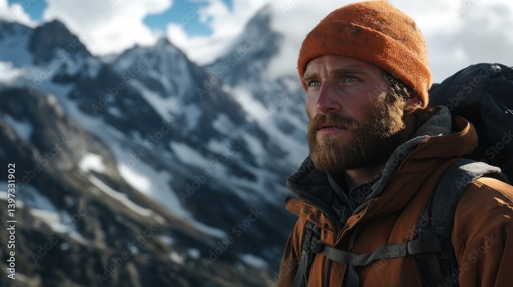 Adventurer in alpine mountains Adventurer in alpine mountains
