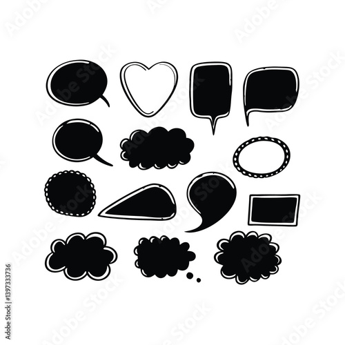 set of speech bubbles