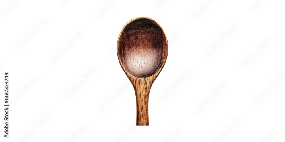 Wooden Spoon. Rustic Kitchen Utensil For Cooking And Serving Isolated On Transparent Background Wooden Spoon. Rustic Kitchen Utensil For Cooking And Serving Isolated On Transparent Background