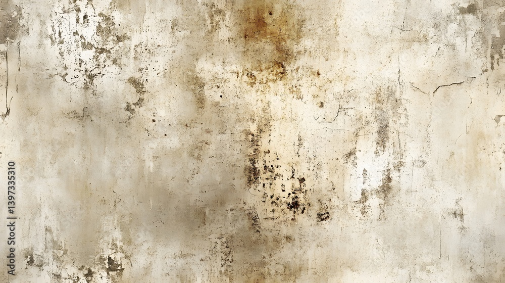 Fototapeta premium Aged beige textured wall surface with diverse imperfections.