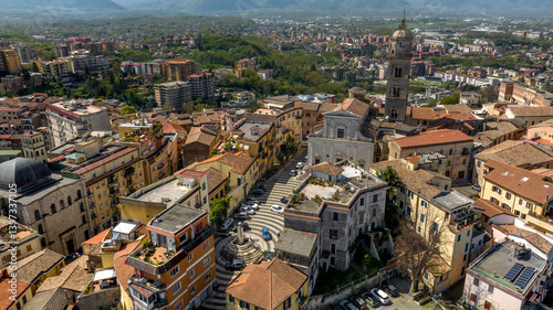Fototapeta Naklejka Na Ścianę i Meble -  Aerial view of the main square in the historic center of Frosinone, Lazio, Italy. 