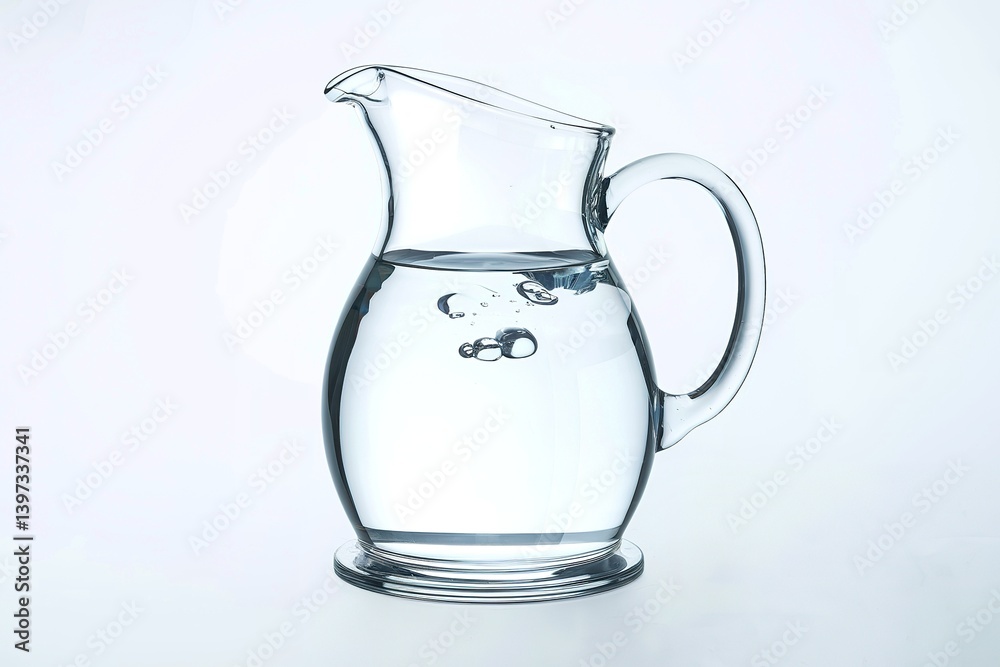 A photo of a transparent pitcher filled with clear water A photo of a transparent pitcher filled with clear water