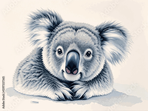 Photography Soft Hues and quiet paws koala isolated watercolor vector illustration svg