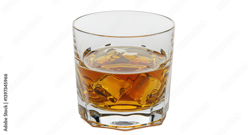 Isolated Whiskey Glass with Ice Isolated Whiskey Glass with Ice