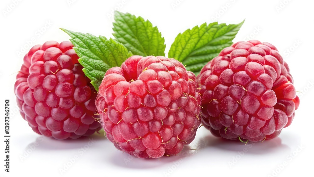 raspberries on white background raspberries on white background