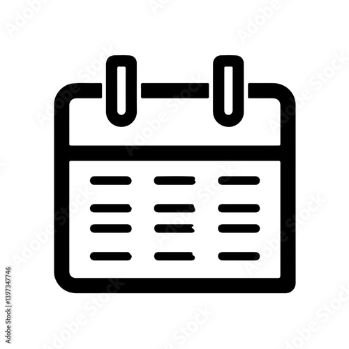 Outline icon of a calendar 