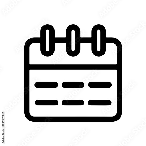Outline icon of a calendar 