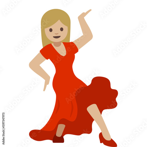 Female Dancer Emoji with Blonde Hair
