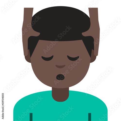 Massage Emoji – Male (Dark Skin Tone)
