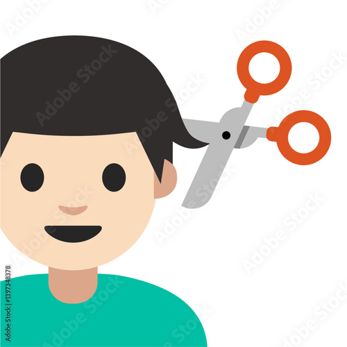 Male Haircut Emoji with Black Hair
