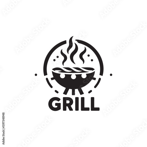 BBQ Grill vector silhouette clip art logo illustration