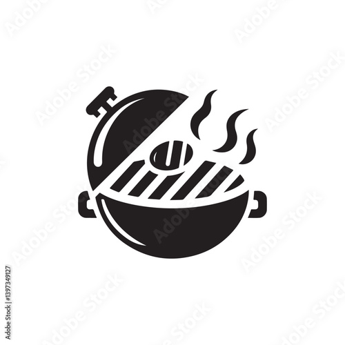 BBQ Grill vector silhouette clip art logo illustration