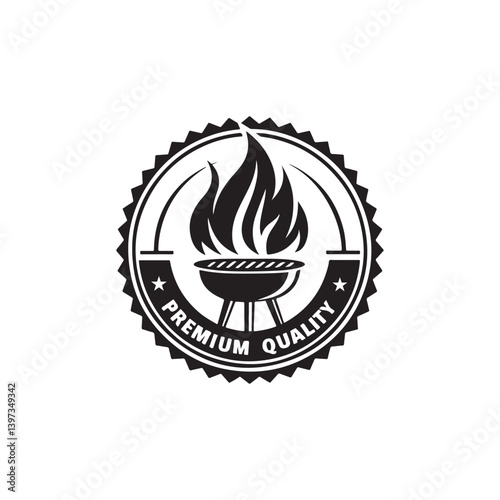 BBQ Grill vector silhouette clip art logo illustration
