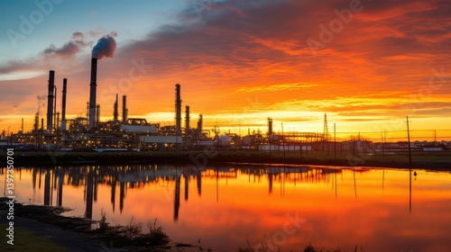 silhouette oil refinery marathon galveston
