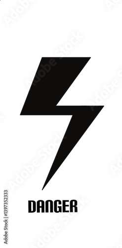 lightning bolt and danger sign vector photo