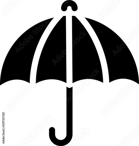 Umbrella Icon for rain protection and weather. Silhouette icon.