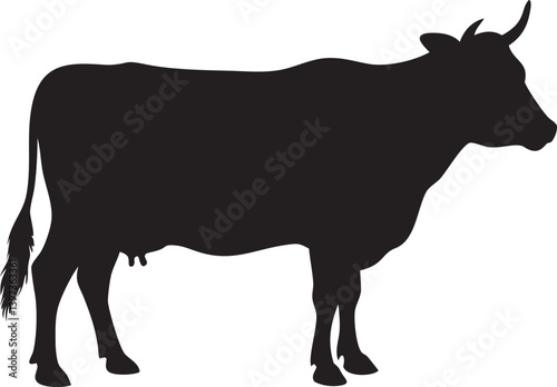 Cow Silhouette Farm Animal Outline, vector illustration
