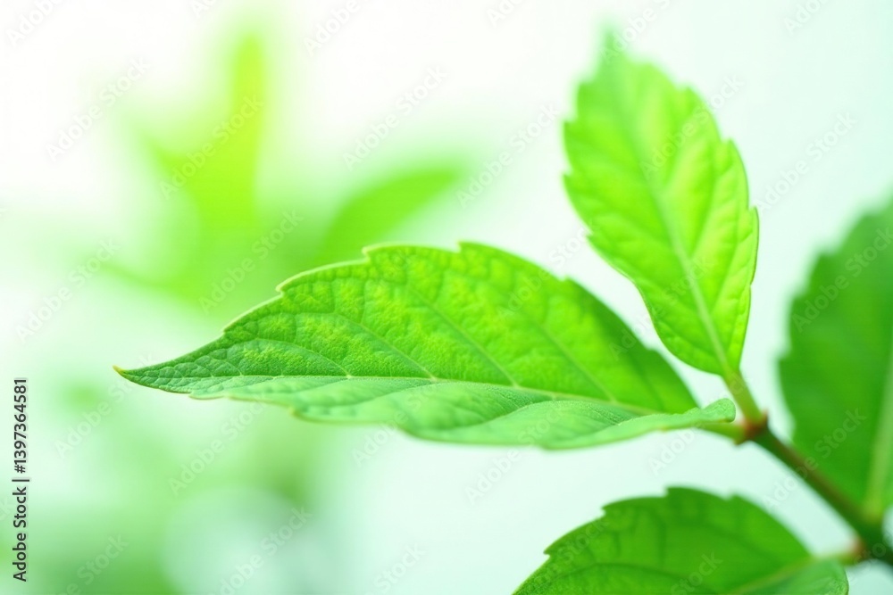 Leafy green plant isolated on white background, foliage, calming Leafy green plant isolated on white background, foliage, calming