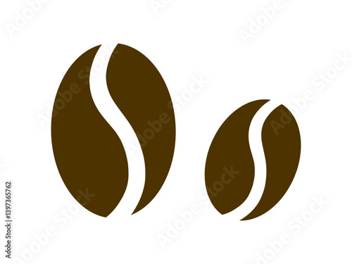 Coffee beans on a white background. The concept of coffee, coffee shops. Vector illustration