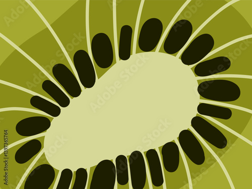 Kiwi fruit in section. The concept of healthy nutrition and vitamins. Vector illustration